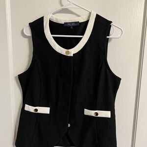 Black and White Sleeveless Vest